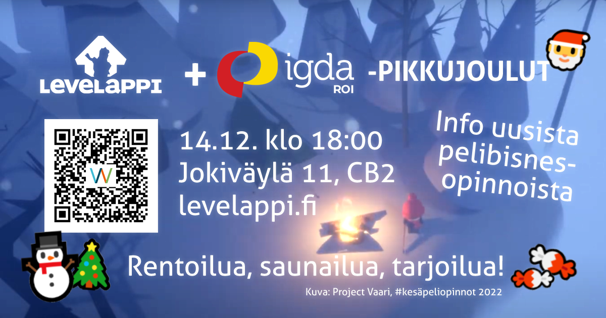 Rovaniemi IGDA hub & LeveLappi Pre Christmas Party 2023 ad